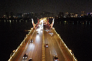 无锡  蠡湖大桥  夜景  视频素材