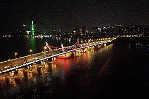 无锡  蠡湖大桥  夜景  视频素材