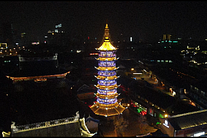 无锡  南禅寺  夜景  视频素材
