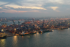天津港  港口  装卸 码头 货轮 轮船 集装箱  视频素材