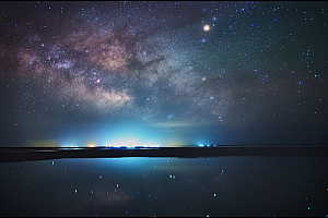 4K漠河湖边银河星空视频素材