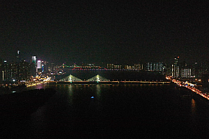 4K株洲城市建设城市风光夜景灯光楼宇亮化视频素材