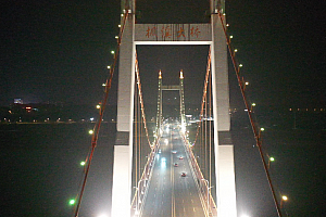 4K株洲城市建设城市风光夜色枫溪大桥湘江六桥车流视频素材