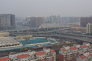 4K郑州市城市建设机场高速航海路互通立交视频素材