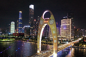 高清广州猎德大桥夜景视频素材