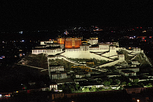 4K拉萨市布达拉宫夜景视频素材